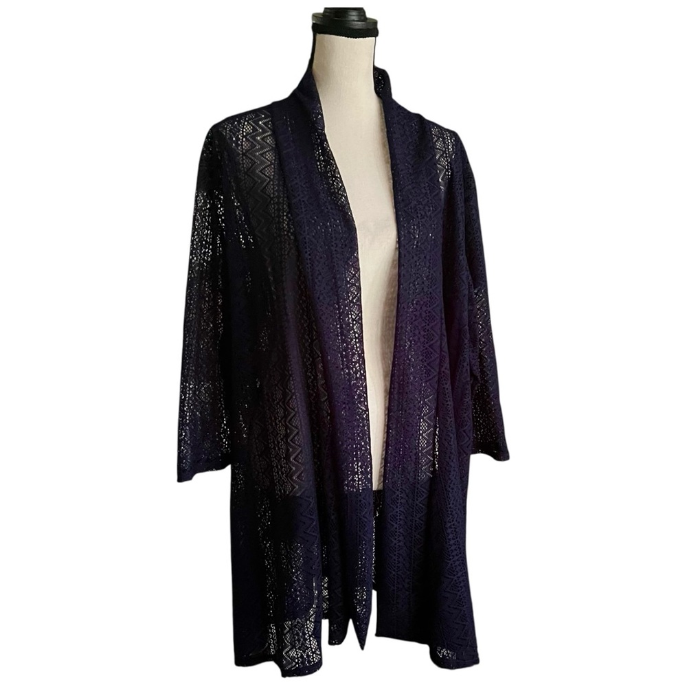 Shannon Ford New York Lacey Flowy open front Duster Cardigan. SZ. 3X